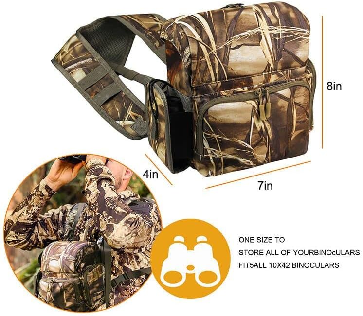 MDSTOP Binocular Harness, Bino Harness Chest Pack with Rangefinder Pouch, Bino Straps Secure Your Binoculars, Holds rangefinders, Phones, Bullets etc, for Bird Watching, Hunting, Travel, Sports - Image 2